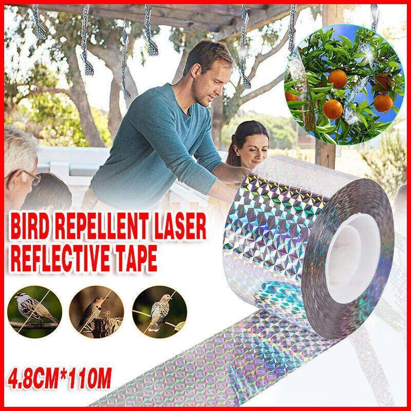 Premium Bird Repellent Reflective Tape – Silver 4.8cm x 110m