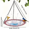 Premium Hanging Glass Bird Bath and Feeder – Blue