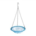 Premium Hanging Glass Bird Bath and Feeder – Pink