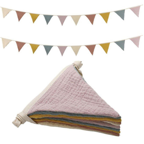 2PCS Triangle Bunting Flag Garland Hanging Flag Banner for Wedding Parties - SuperSaverAU - view 2