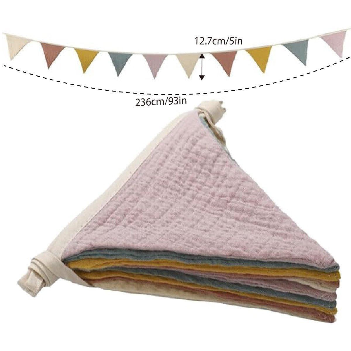 2PCS Triangle Bunting Flag Garland Hanging Flag Banner for Wedding Parties - SuperSaverAU - view 3