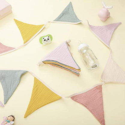 2PCS Triangle Bunting Flag Garland Hanging Flag Banner for Wedding Parties