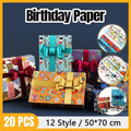 Premium Cartoon Gift Wrapping Paper – Rainbow Sunflower 20 Sheets