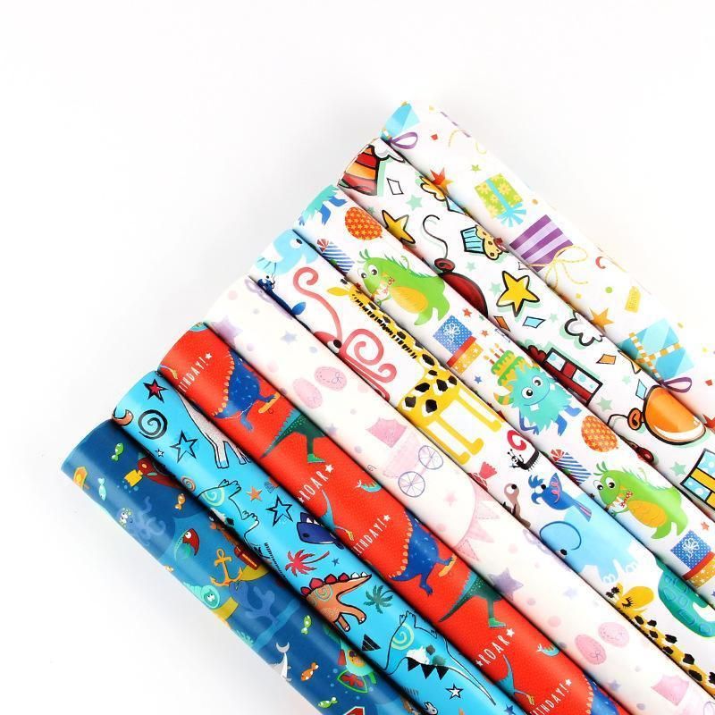 Premium Cartoon Gift Wrapping Paper – Rainbow Sunflower 20 Sheets