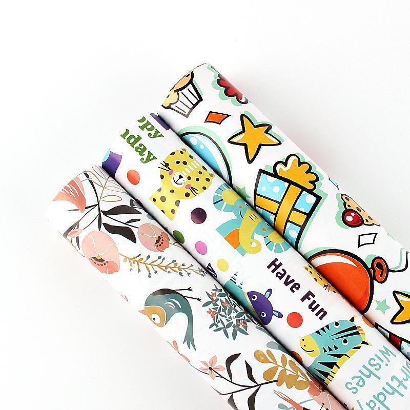 Premium Cartoon Gift Wrapping Paper – Rainbow Sunflower 20 Sheets