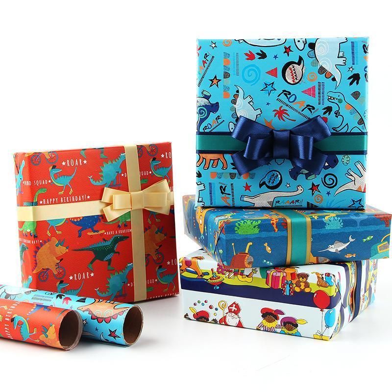 Premium Cartoon Gift Wrapping Paper – Rainbow Sunflower 20 Sheets