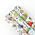 Premium Cartoon Gift Wrapping Paper – Purple Car 20 Sheets