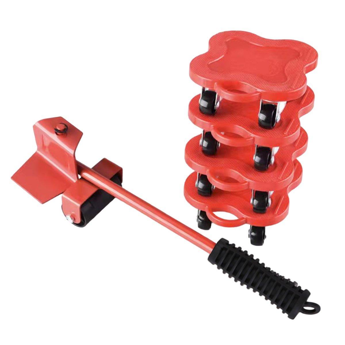 Premium Furniture Lifter Moving Tool Set with 360° Wheels - Black, 5 Piece