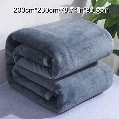 Soft Winter Flannel Blanket for Office Home Lunch Break Warm Cozy Throw Blanket - Grey Blue