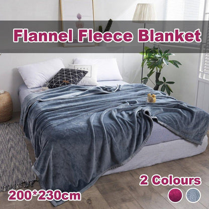 Soft Winter Flannel Blanket for Office Home Lunch Break Warm Cozy Throw Blanket - Wine Red