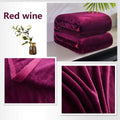 Soft Winter Flannel Blanket for Office Home Lunch Break Warm Cozy Throw Blanket - Wine Red - SuperSaverAU - view 5