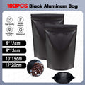 Premium Black Aluminium Foil Mylar Bags – 10 x 15cm, 100 Pack