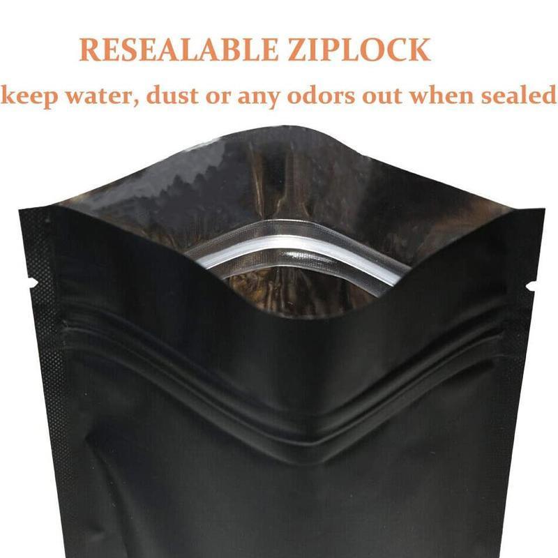 Premium Black Aluminium Foil Mylar Bags – 10 x 15cm, 100 Pack