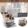 Holder Cosmetic Makeup Organizer 4 Drawer Clear Acrylic - With Black Mesh Pad - SuperSaverAU - view 1