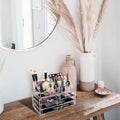 Holder Cosmetic Makeup Organizer 4 Drawer Clear Acrylic - With Black Mesh Pad - SuperSaverAU - view 4
