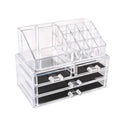 Holder Cosmetic Makeup Organizer 4 Drawer Clear Acrylic - With Black Mesh Pad - SuperSaverAU - view 6