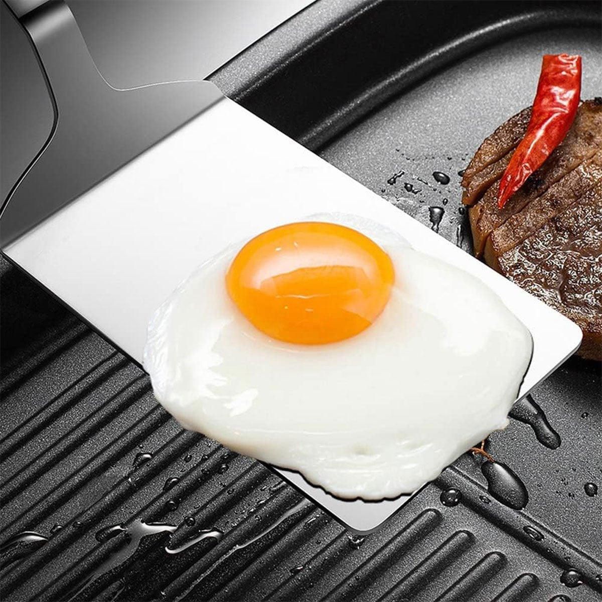Premium Stainless Steel Teppanyaki Spatula – Wooden Handle