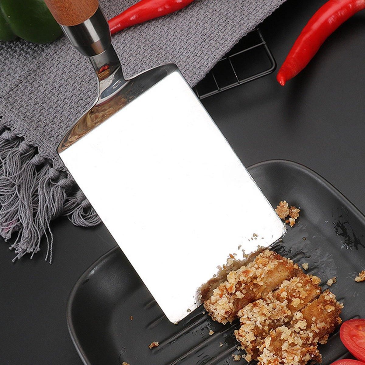 Premium Stainless Steel Teppanyaki Spatula – Wooden Handle