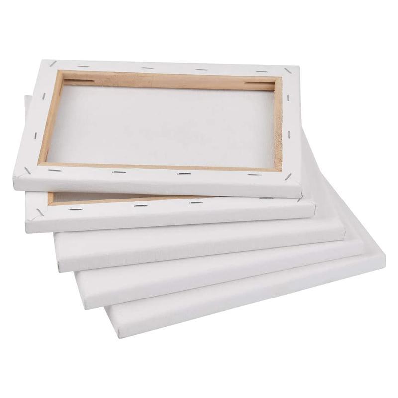 Premium Blank Stretched Canvas Set – White 20 x 30cm, 5 Pack