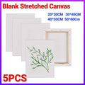 5x Artist Blank Stretched Canvas Canvases Art Large White Range Oil Acrylic Wood - 40*50CM - SuperSaverAU - view 1