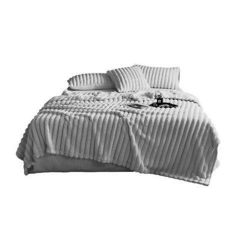 Premium Plush Throw Blanket – Grey 100 x 150cm, Dual-Sided Texture