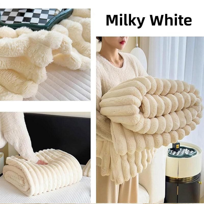 Premium Plush Throw Blanket – Khaki 100 x 150cm, Dual-Sided Texture