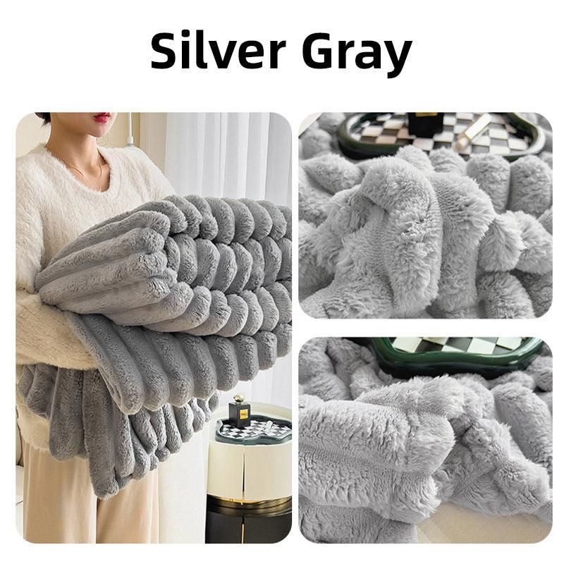 Premium Plush Throw Blanket – Khaki 100 x 150cm, Dual-Sided Texture