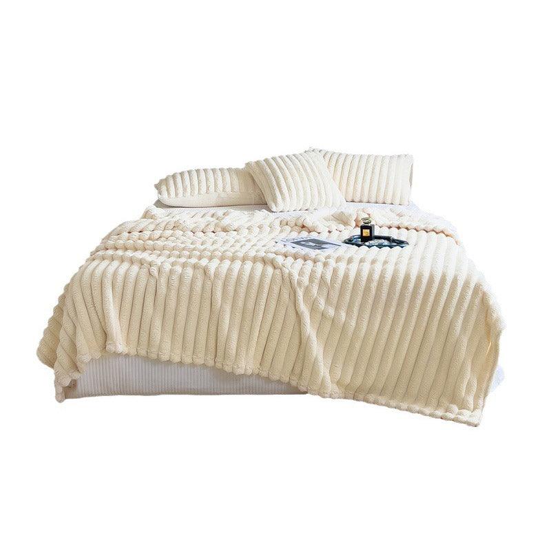 Plush Blanket Leisure Blanket Autumn Winter Warm Nap Throw Soft Cozy - White-150x200cm - SuperSaverAU - view 7