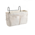 Premium Hanging Canvas Bedside Storage Caddy - Blue Triangle, 30 x 26 x 11cm