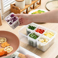 Premium 6-Compartment Vegetable Crisper Box – White with Lid