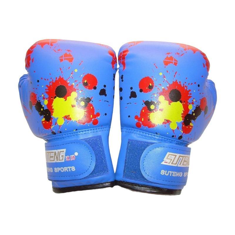 Premium Kids Boxing Sparring Gloves with Ventilated Palm & PU Leather - Pink Map Pattern