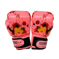 Premium Kids Boxing Sparring Gloves with Ventilated Palm & PU Leather - Pink Map Pattern