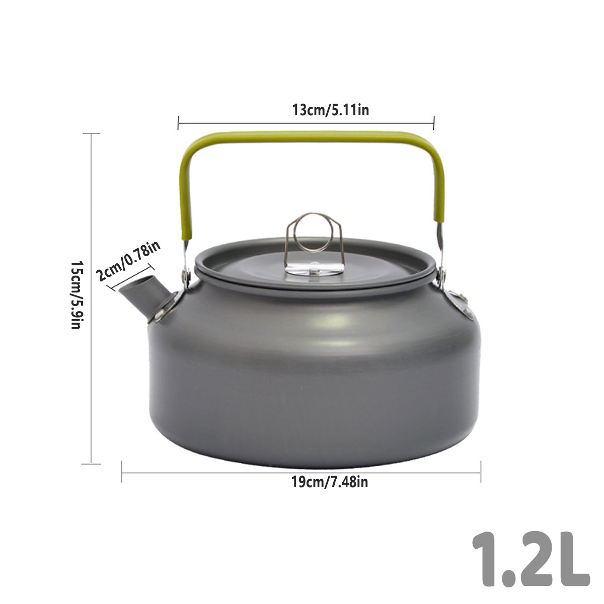 1.2L Outdoor Teapot Camping Hiking Portable Aluminum Kettle Coffee Pot Travel - SuperSaverAU - view 3