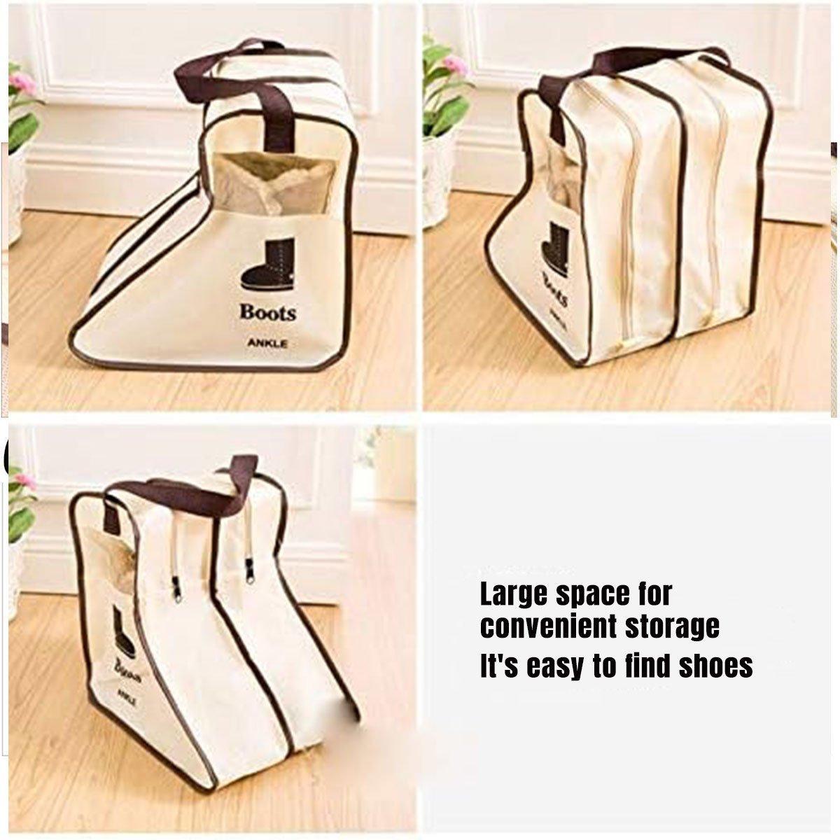 4PCS Beige Travel Shoe Bags - Dustproof Storage for Long and Short Boots