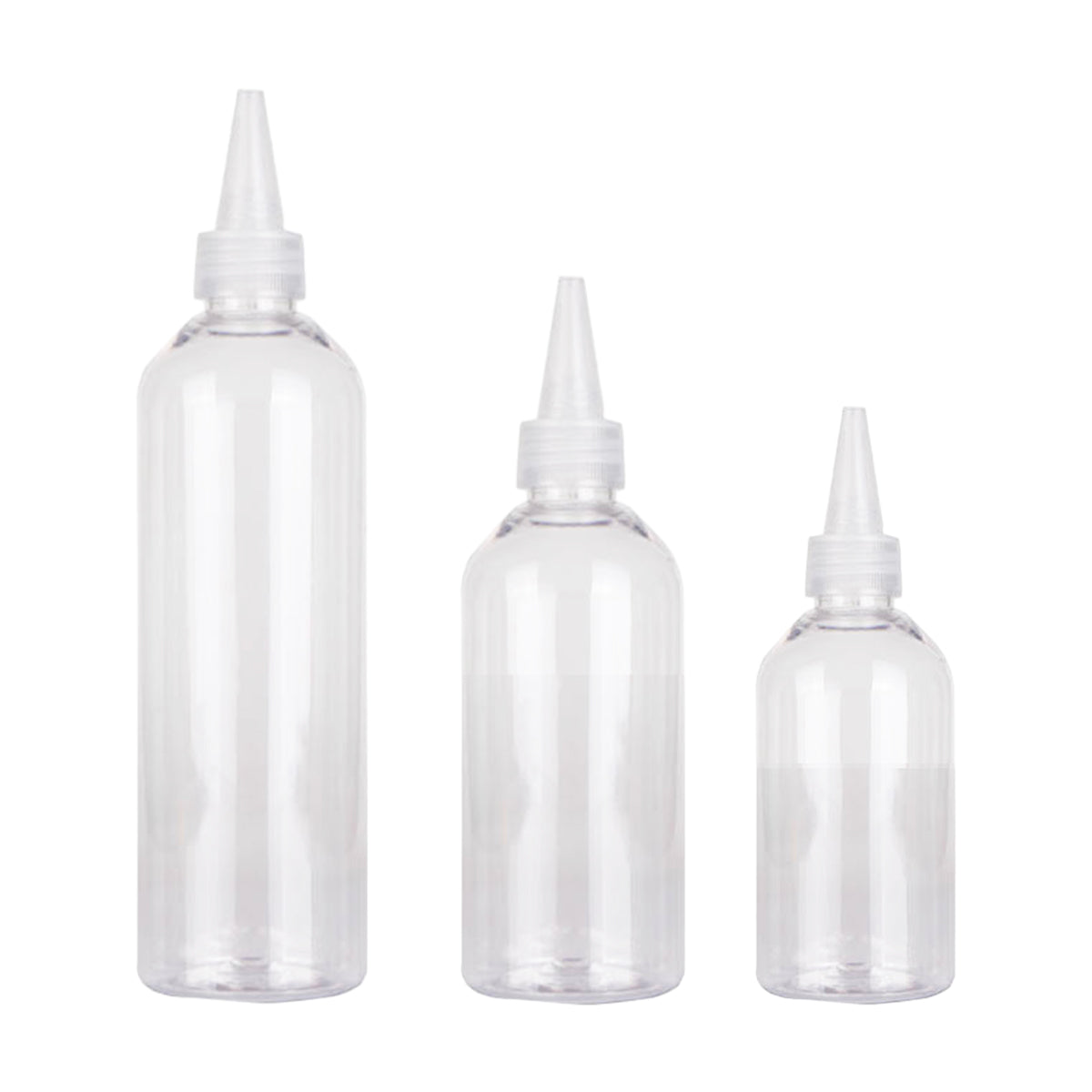 Transparent Needle Tip Plastic Bottles - 100pcs Squeeze Dispensing 100ml