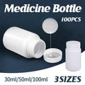 Premium 100pcs 50ml White HDPE Capsule Bottles with Screw Caps and Foil Seals