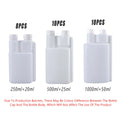 Premium Twin Chamber Chemical Bottle with Tamper Evident Cap - 500ml, 10 Pack