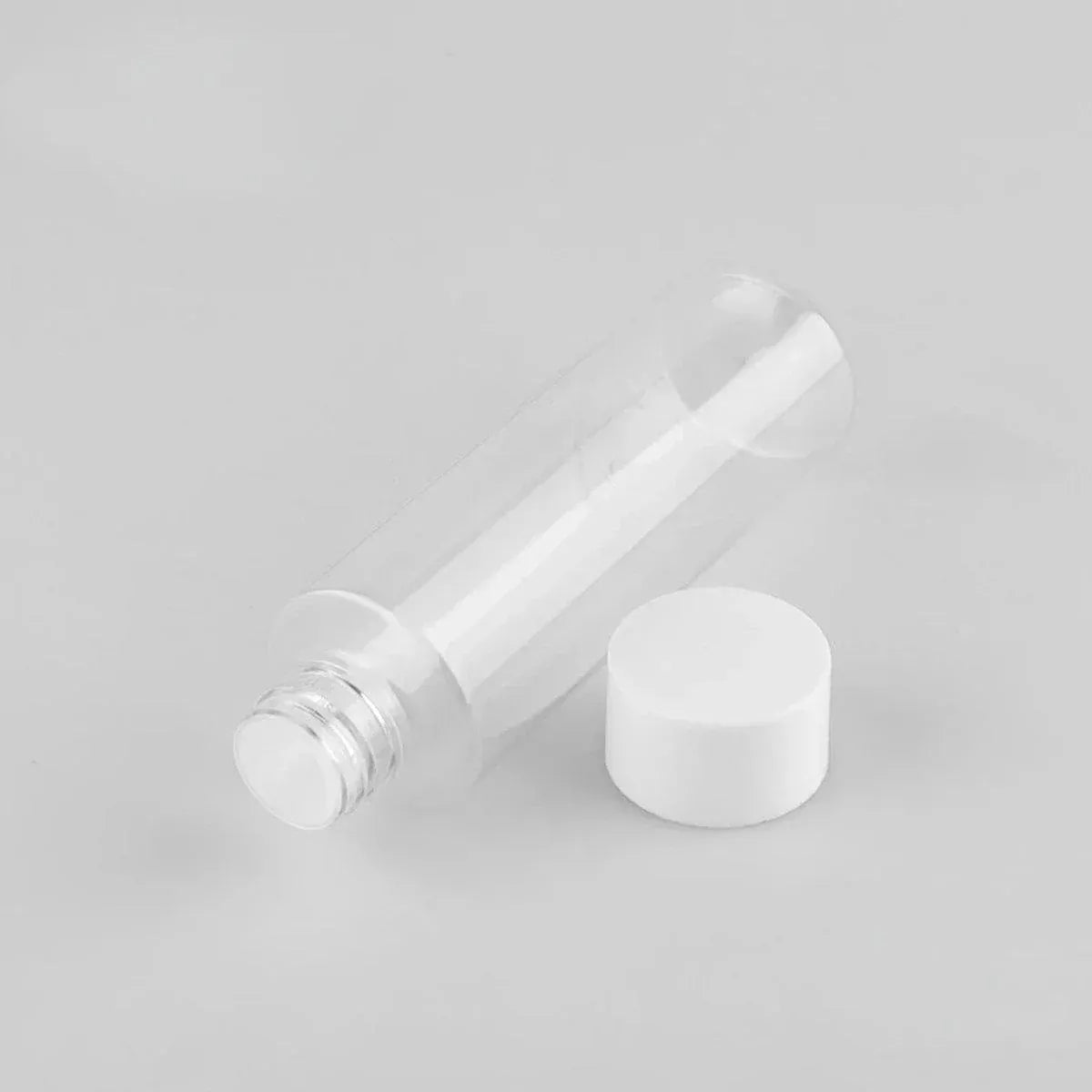 50ml Refillable PET Toner Lotion Bottle White with Black Lid