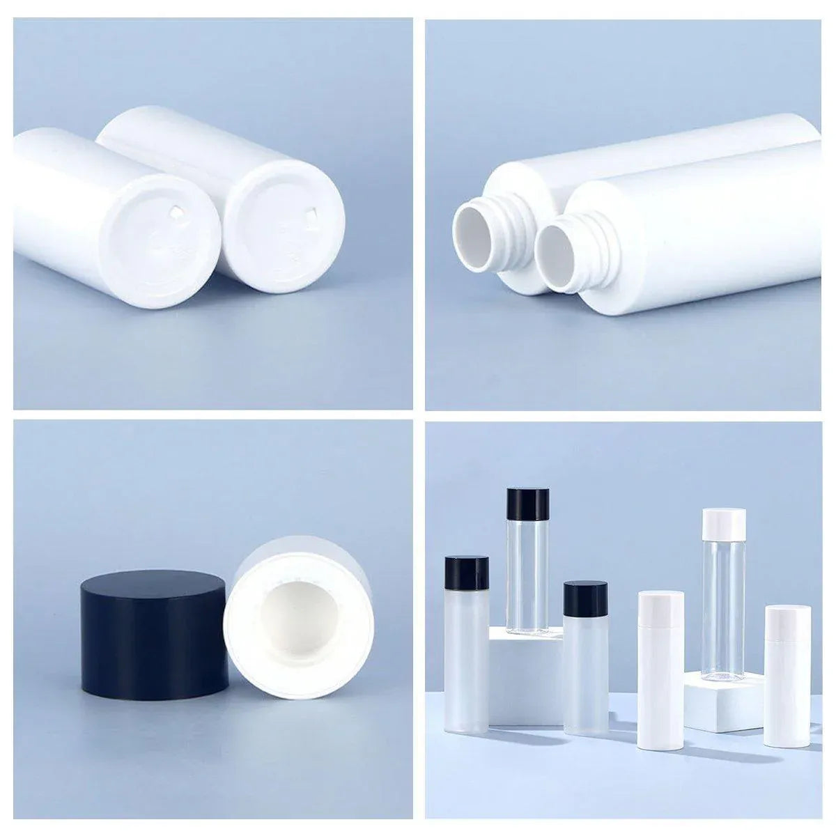 50ml Refillable PET Toner Lotion Bottle White with White Lid