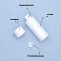 50ml Refillable PET Toner Lotion Bottle Transparent with White Lid