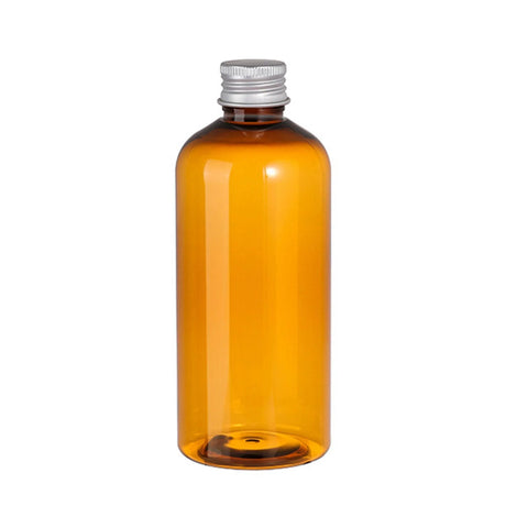 Premium 20pcs Brown 300ml PET Cosmetic Bottles with Aluminium Screw Lids