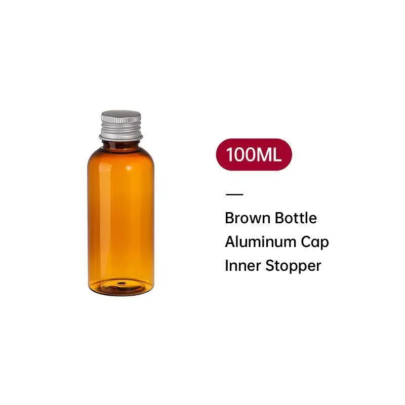 Premium 20pcs Brown 300ml PET Cosmetic Bottles with Aluminium Screw Lids