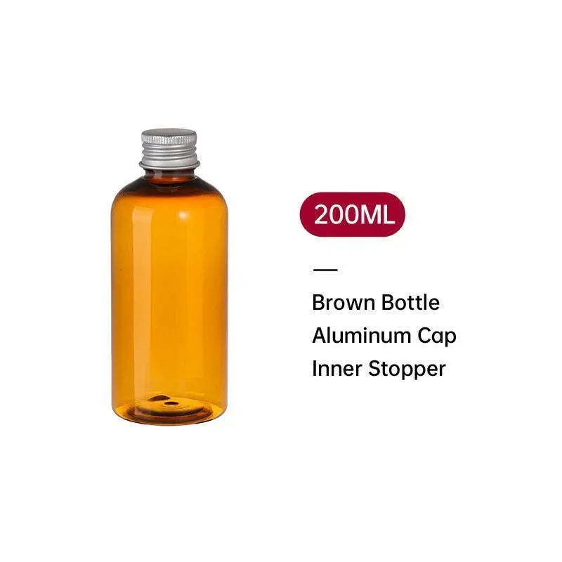 Premium 20pcs Brown 300ml PET Cosmetic Bottles with Aluminium Screw Lids