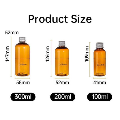 20pcs Brown Transparent 100ml Cosmetic Bottles with Aluminum Lids