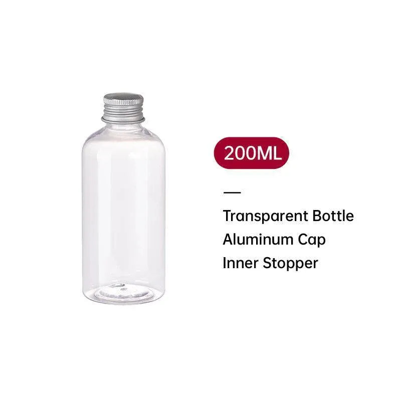 Premium 20pcs Clear 200ml PET Cosmetic Bottles with Aluminium Screw Lids