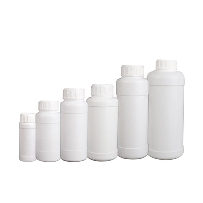 50pcs White Plastic Chemical Bottles 200ml with Screw Cap for Lab Storage