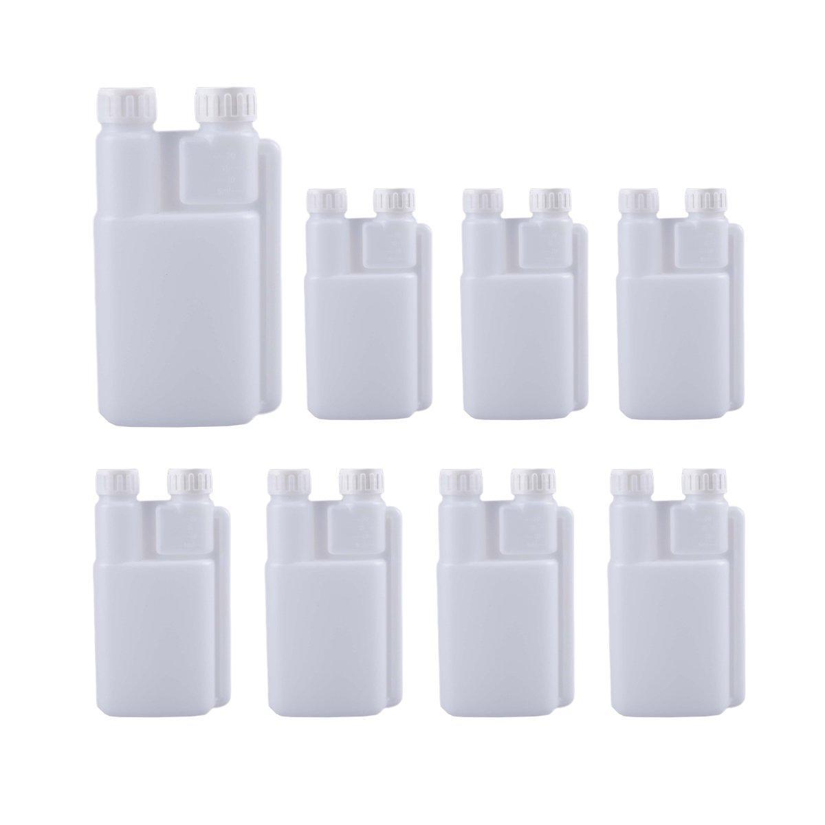Premium Twin Chamber Chemical Bottle with Tamper Evident Cap - 250ml, 8 Pack