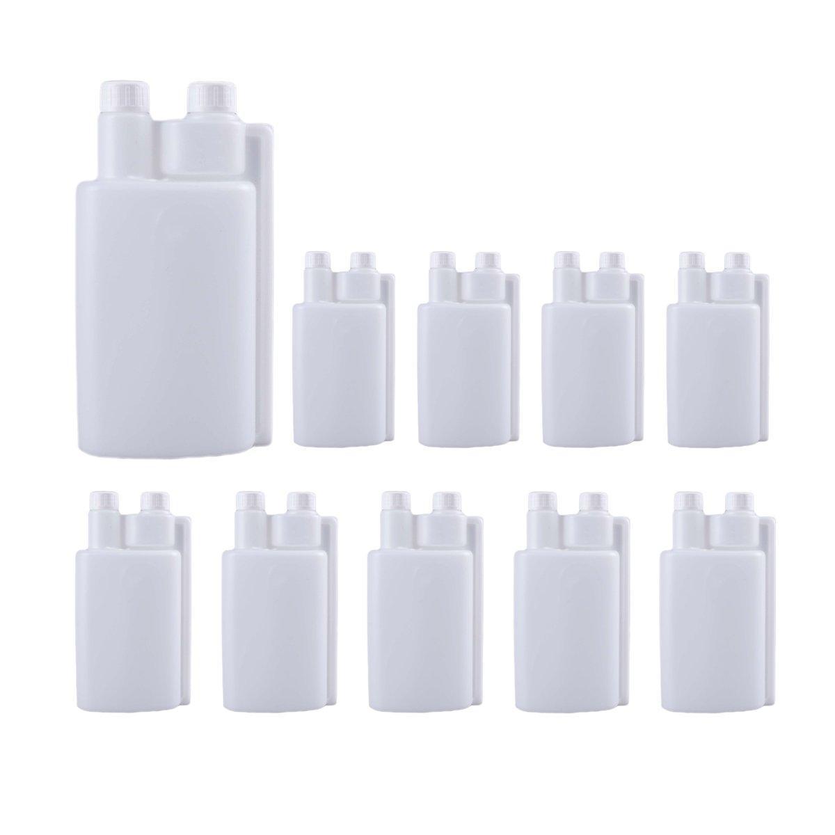 Premium Twin Chamber Chemical Bottle with Tamper Evident Cap - 250ml, 8 Pack
