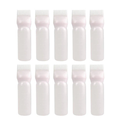Premium 10pcs 170ml Hair Dye Applicator Bottles with Comb Nozzle and Measurements