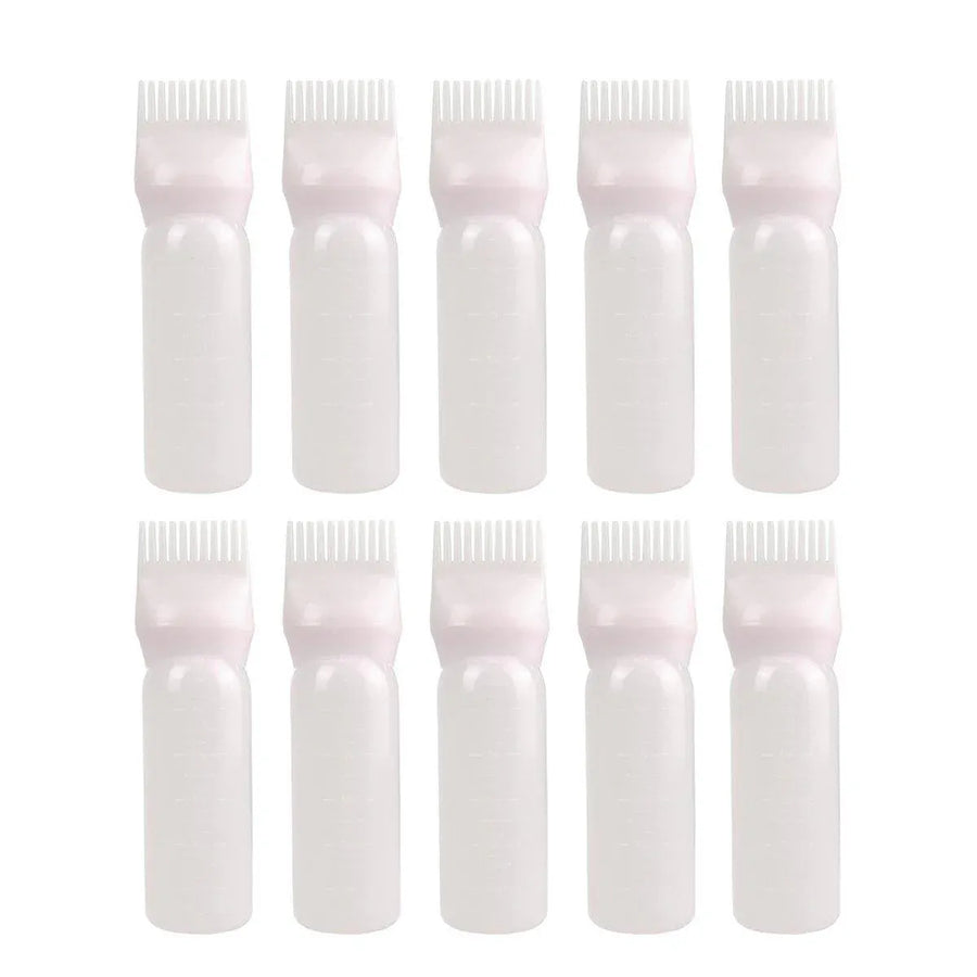 Premium 10pcs 170ml Hair Dye Applicator Bottles with Comb Nozzle and Measurements